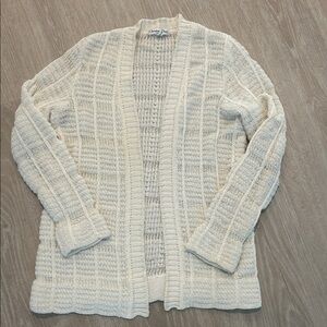 Vintage Christian Dior Cream Open-Front Knit Cardigan